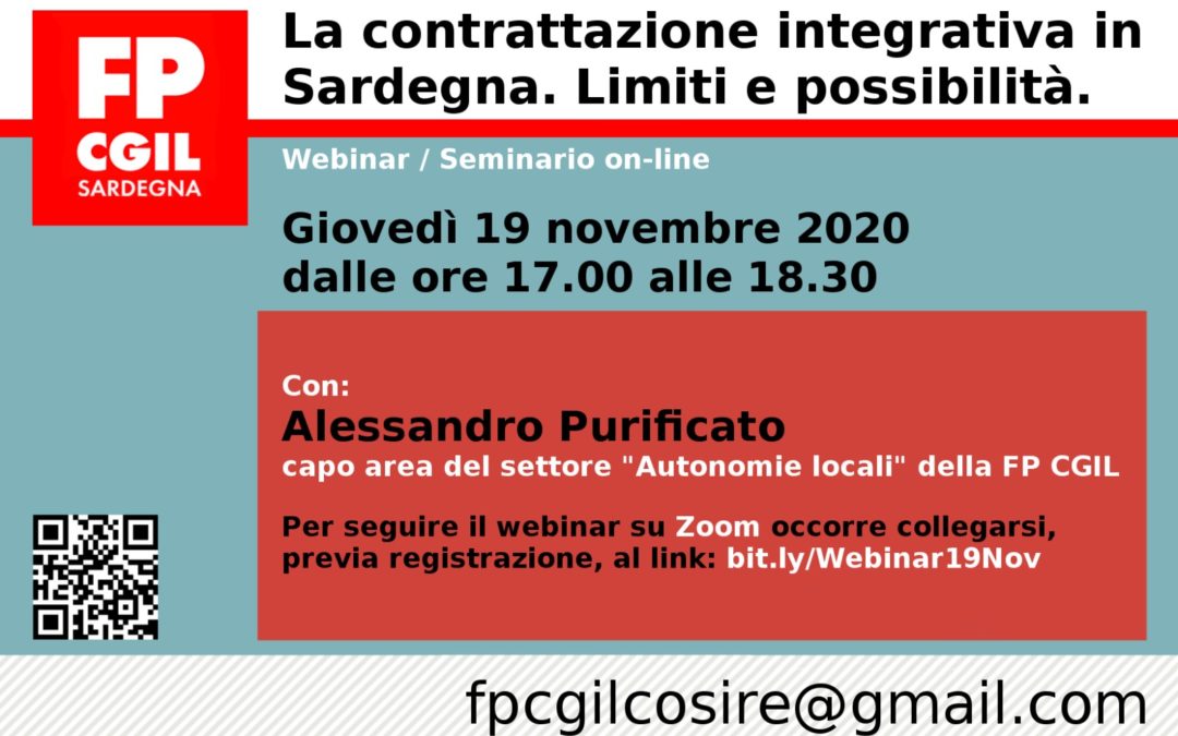 La contrattazione integrativa in Sardegna. Limiti e possibilità. Il materiale del webinar